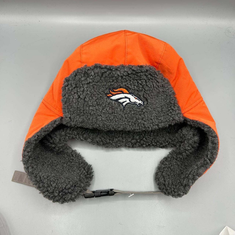Denver Broncos NFL Hat Youth Orange Ear Flap Team Apparel Beanie Cap New